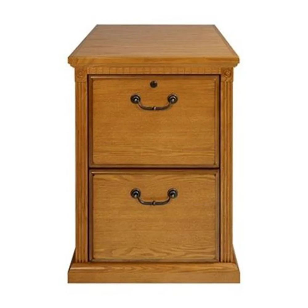 Martin Furniture Huntington Transitional Oxford 2 Drawer Wood File Cabinet - Oak
