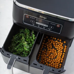 Restored Ninja DZ100 Foodi? 4in1, 8Qt., 2Basket Air Fryer with Dualzone? Technology (Black) (Refurbished)