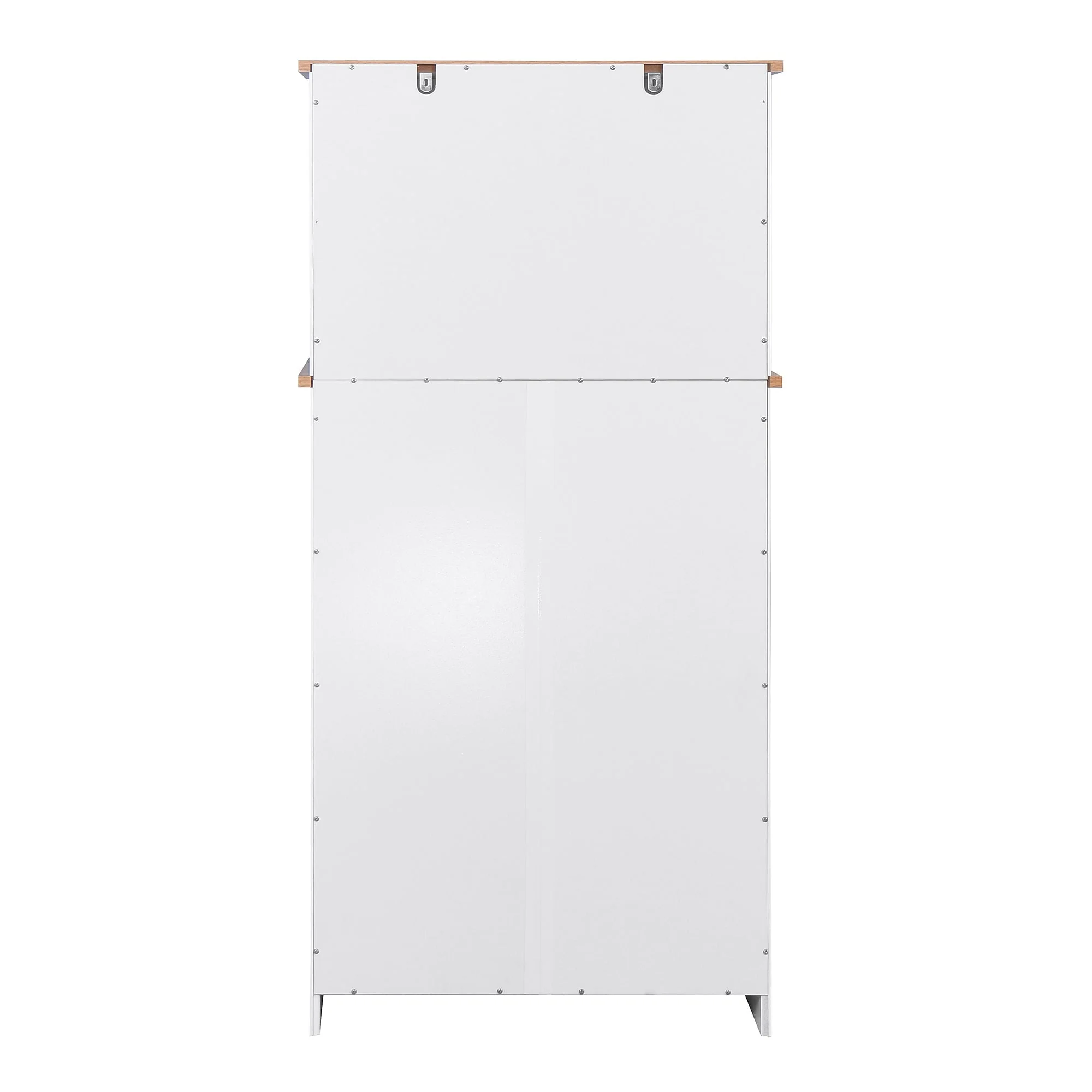 Kitchen Storage Cabinet Pantry Cabinet, White Storage Cupboard Pantry with 2 Doors, 2 Drawers & Microwave Shelf, Freestanding Kitchen Storage Buffet