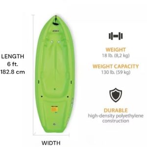The Wave 6' Youth Kayak with Paddle. Designed for Stability and Safety, It's The Perfect Choice for Young Paddlers Ready to Conquer The Water