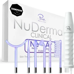 Pure Daily Care NuDerma Clinical Portable Skin Therapy Wand, Machine with 6 Fusion Neon