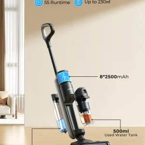 Laresar M3 Cordless Wet Dry Vacuum Mop, 55Min Multi-Surface Cordless Floor Washer 3 in 1 Self-Cleaning Vacuum Mop Hard Floor Cleaners