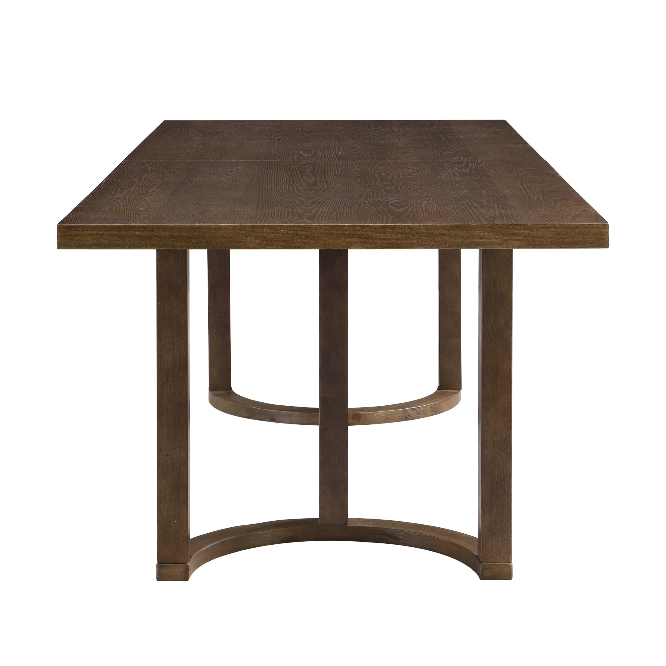 Christopher Knight Home 7-Piece Dining Set with 95" Wood Table, Open-Back Upholstered Armchairs, Walnut+Beige