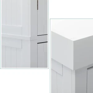 PWFE Kitchen Pantry Storage Cabinet, 72" Traditional Kitchen Pantry Cabinet, 6-Tier Freestanding Buffet Cupboards for Kitchen Storage(White)