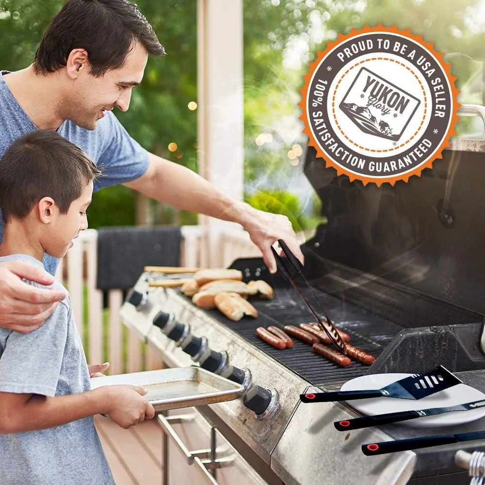 Yukon Glory 4-Pc Stainless Steel Magnetic Grill Utensils Set Essential Grilling Tools