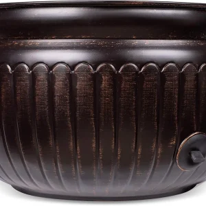 BirdRock Home Decorative Water Hose Pot - Distressed Bronze - 100 ft Hose