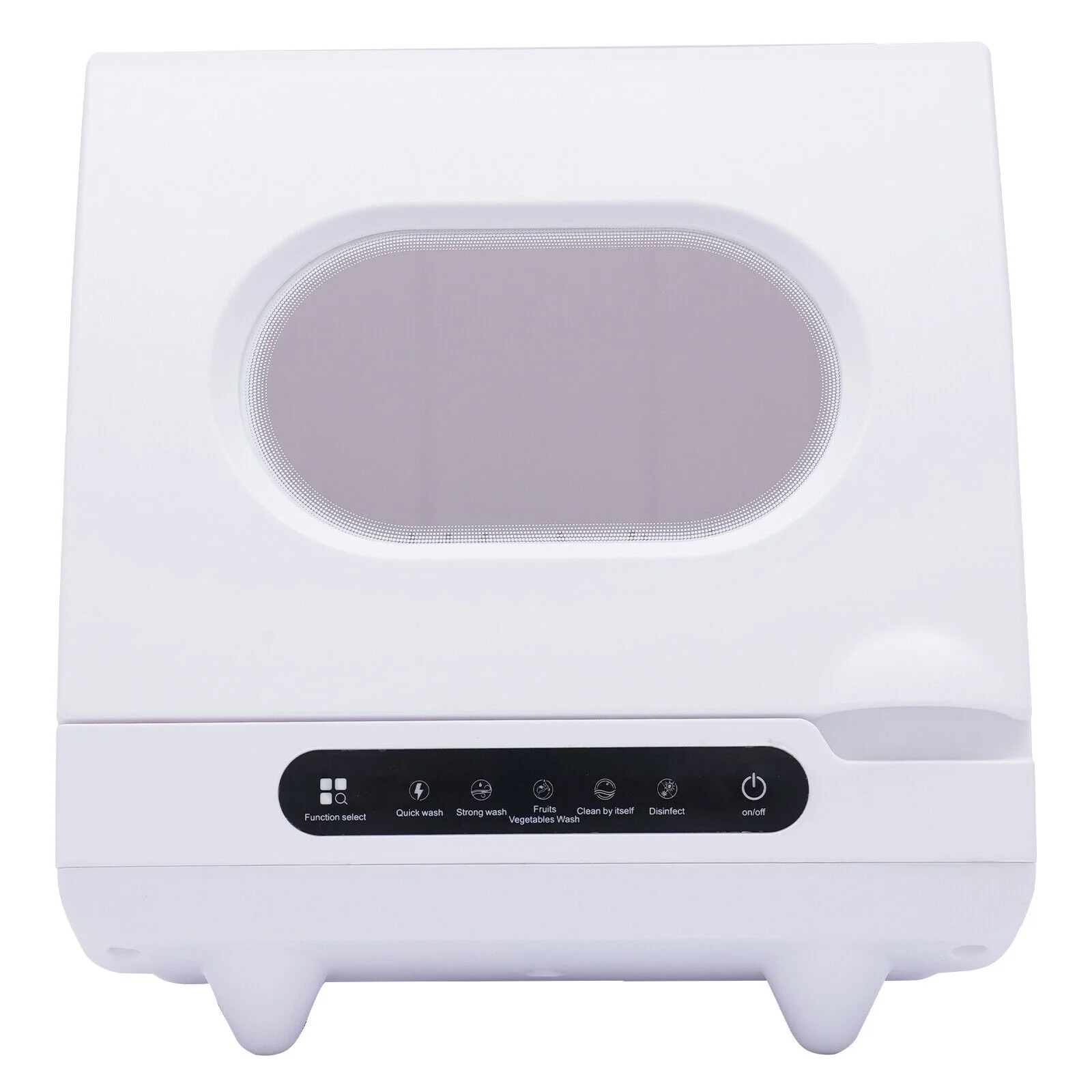 White 800W Dishwasher for Cleaning Vegetables and Fruits 15.6*15.4*16.9in Wash 6 Sets of Tableware at Once
