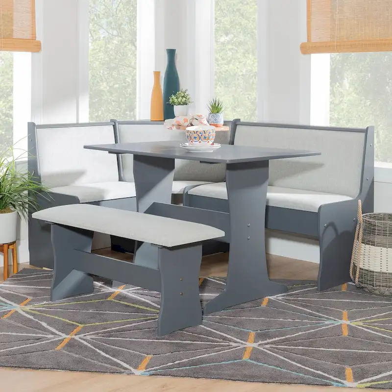 Sedley Farmhouse Nook Dining Set with Storage