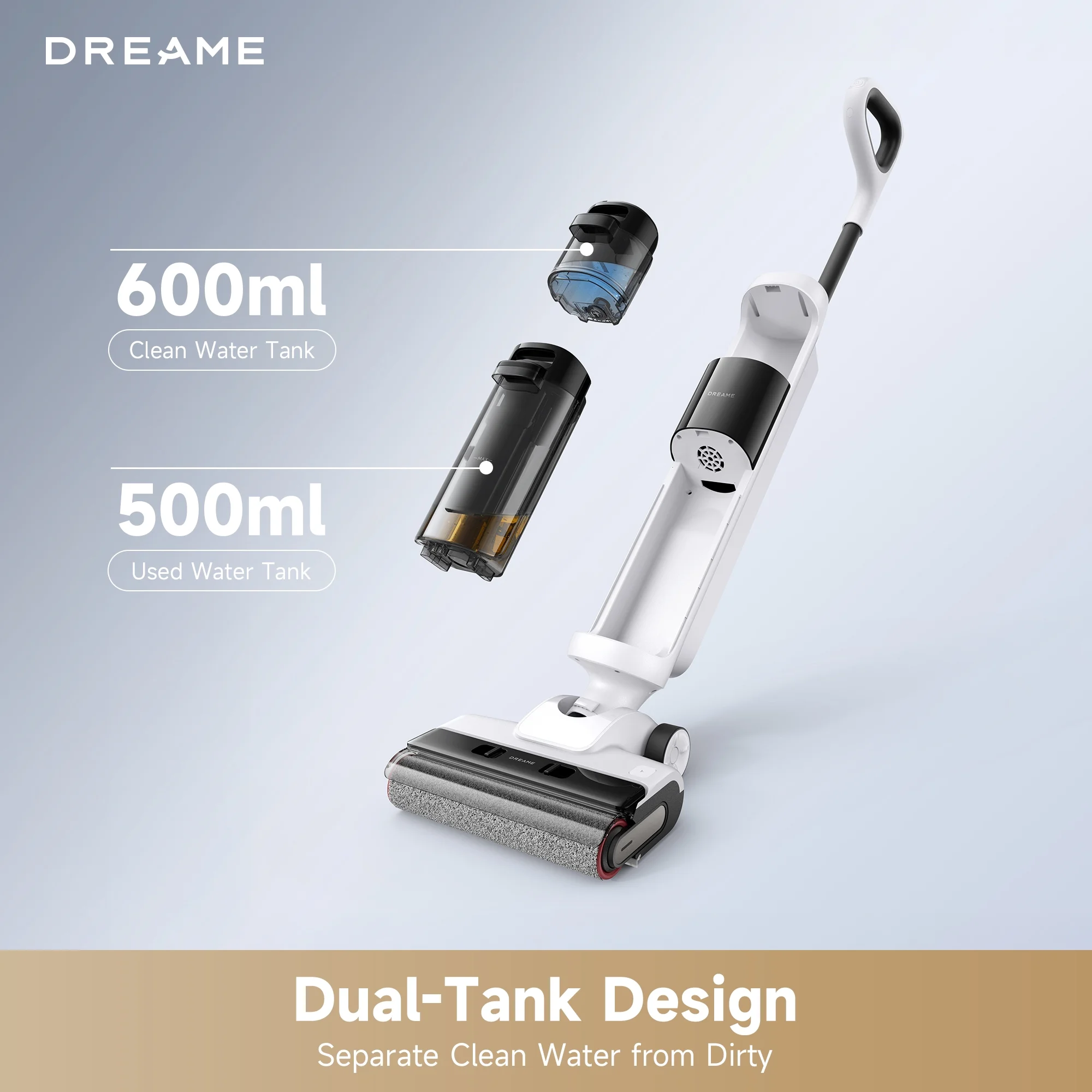 Dreame FloorX 300 Wet Dry Vacuum Cleaner, Vacuum Mop All in One with Auto Self-Cleaning, Floor Cleaner Machine for Hard Floor, 35 Mins Runtime, Edge Cleaning, Self-Propelled Vacuum Mop Combo