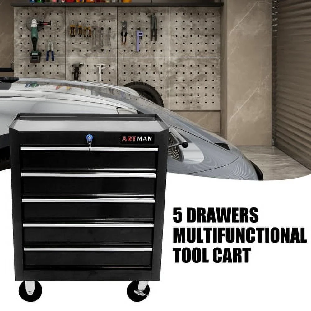 ARTMAN 5 Drawer Rolling Tool Chest, Tool Storage Cabinet with Wheels and Drawers for Garage Warehouse