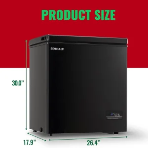 Chest Freezer 5.0Cubic Feet Deep Freezer Freestanding Freezers with 2 Removable Stainless Steel Basket, Mini Freezer Top Open Door Compact Freezer with Electronic Control 41℉ to -15℉BLACK
