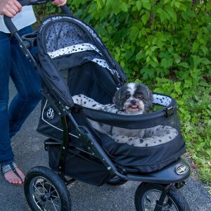 2025 No-Zip NV Pet Stroller for Cats/Dogs, Zipperless Entry, Easy One-Hand Fold, Gel-Filled Tires, Plush Pad + Weather Cover Included, 3 colors