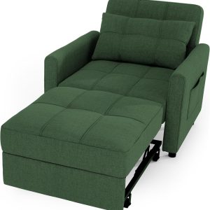 Sofa Bed Chair 3 in 1 Convertible Pullout Single Sleeper Chair Bed Spacious Multifunctional Sofa