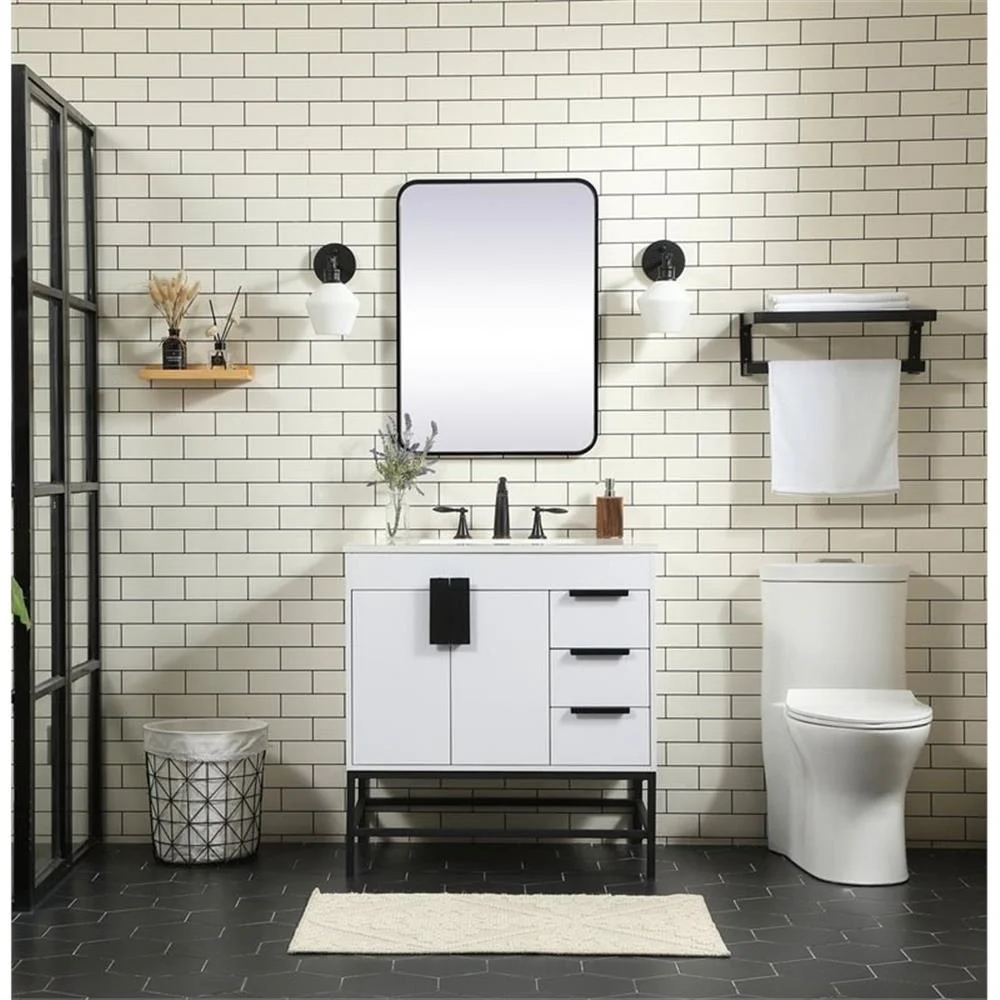 Elegant Kitchen and Bath 32 Inch Single Bathroom Vanity In Green