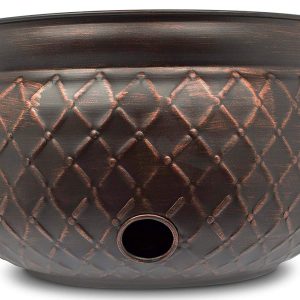 BirdRock Home Decorative Water Hose Pot - Open Top - Steel Metal with Copper Accents - 100ft