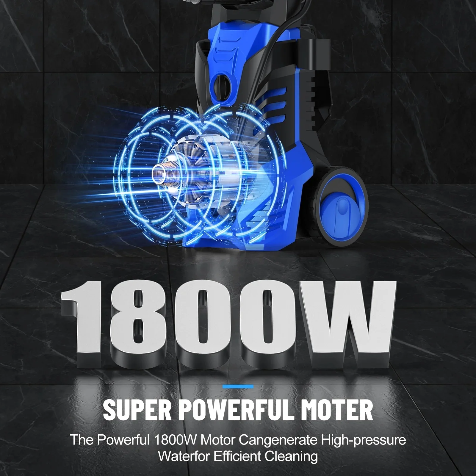 Electric Pressure Washer, 3800PSI 2.6 GPM Power Washer Machine with Hose Reel,4 Quick Connect Nozzles, Foam Cannon, for Cars, Patios, and Floor Cleaning,Orange