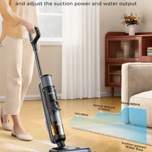 Laresar M3 Cordless Wet Dry Vacuum Mop, 55Min Multi-Surface Cordless Floor Washer 3 in 1 Self-Cleaning Vacuum Mop Hard Floor Cleaners