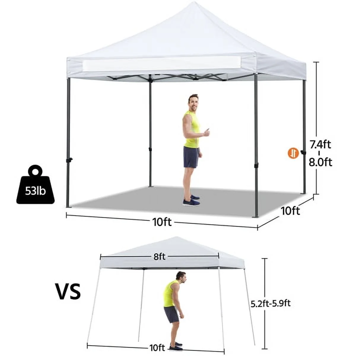 Alden Design Adjustable 10' x 10' Commercial Pop-up Canopy with Wheeled Carry Bag, Blue