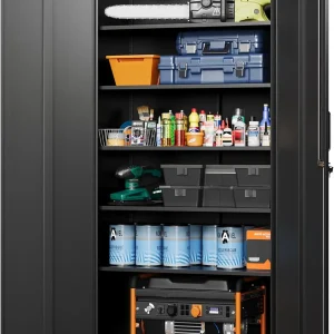 Letaya Metal Garage Storage Cabinets with Lock-72 Tall Tool Organizer Steel Lockers