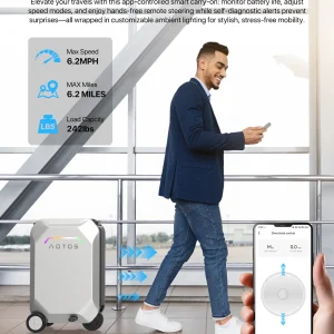 L2-S Smart Rideable Luggage, Foldable Electric Scooter Suitcase, 6.2 mph Max Speed, 6.2-Mile Range, Lightweight Portable Design for Travel & Commute