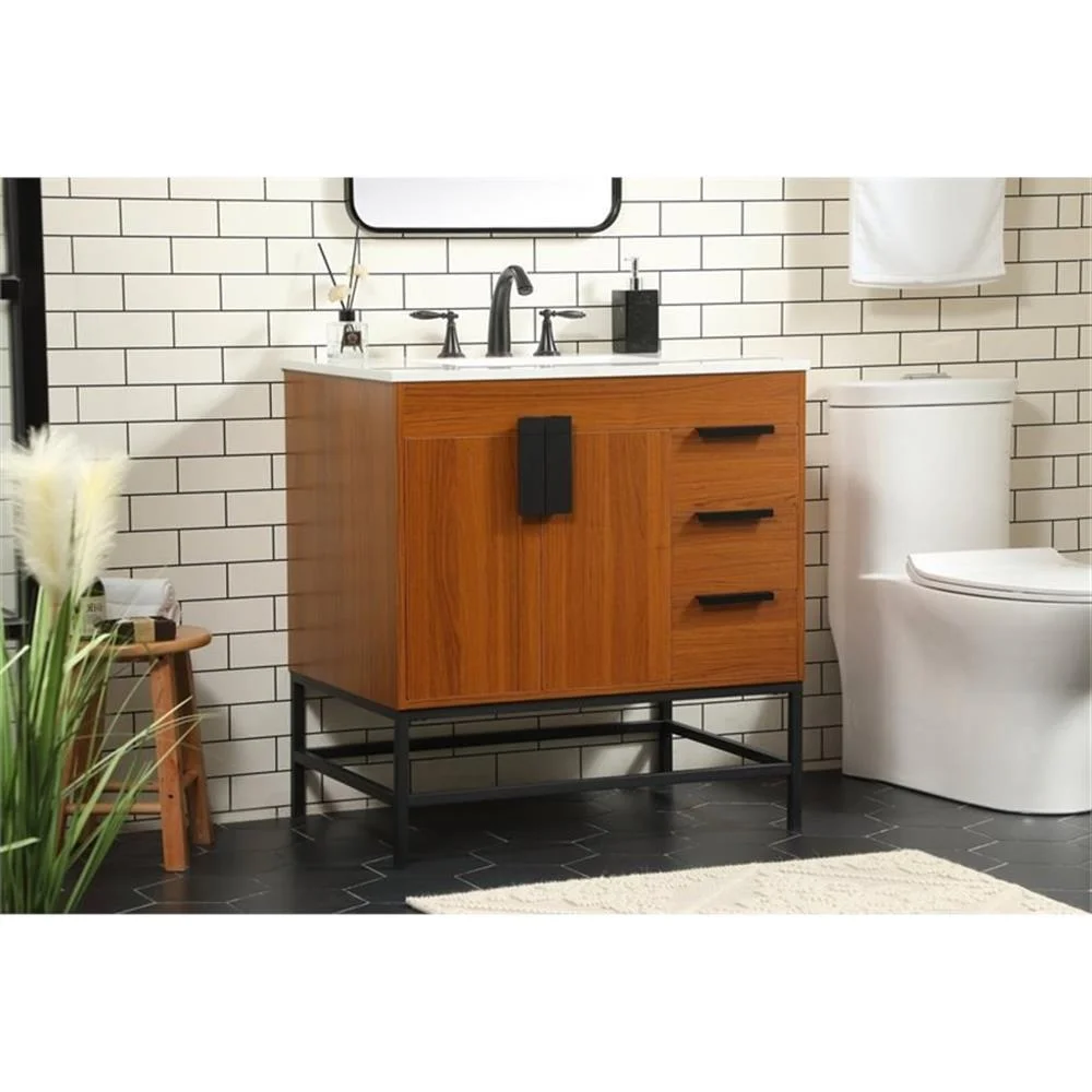 Elegant Kitchen and Bath 32 Inch Single Bathroom Vanity In Green