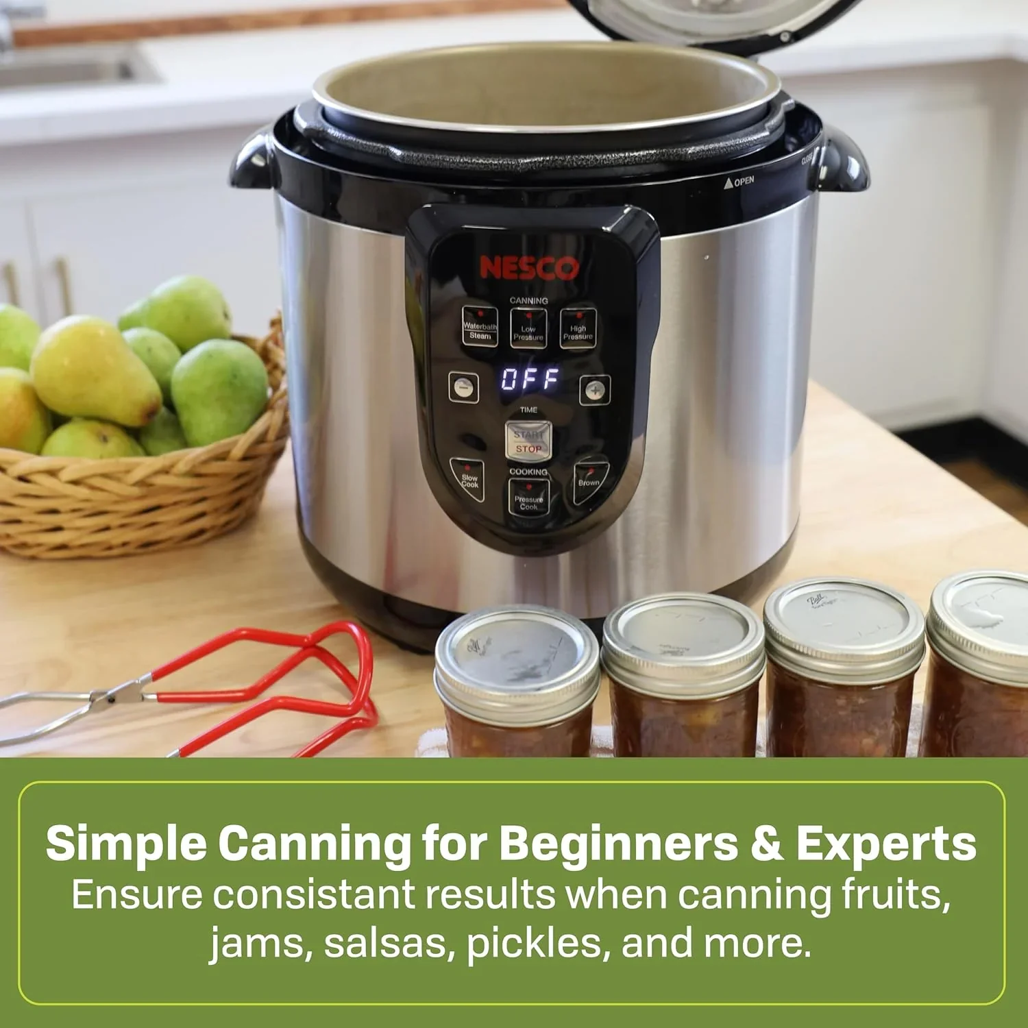 Nesco NPC-9 Smart Electric Pressure Cooker and Canner, Stainless Steel, 9.5 Qt