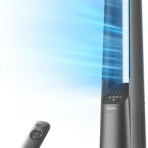 PELONIS 40" Smart Bladeless Fan for Bedrrom - Tower Fan, Alexa/Google/WiFi, DC Motor, 6 Speeds, 4 Modes, Remote, 7H Timer, 90° Oscillation, Safe for Home and Office