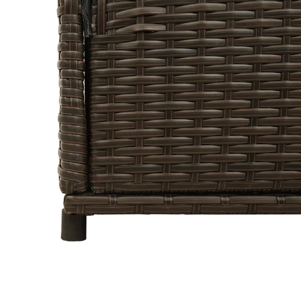 vidaXL Patio Storage Cabinet, PE Rattan Beige, 21.70 x 21.70 x 43.70 in