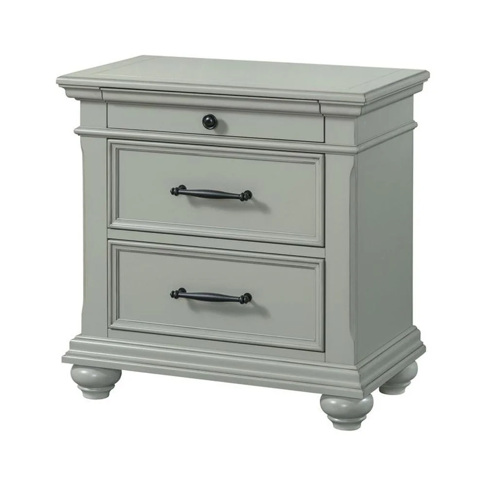 Picket House Furnishings Brooks Queen Platform Storage 6PC Bedroom Set in Grey