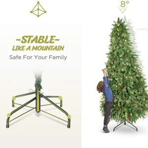 Jostyle 4.5FT Pre-Lit Christmas Tree, Decorated with 300 Clear Lights and Realistic 516 Thicken Tips