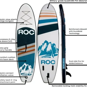 ROC inflatable stand-up paddle board SUP paddle board accessories Anti-slip comfortable deck
