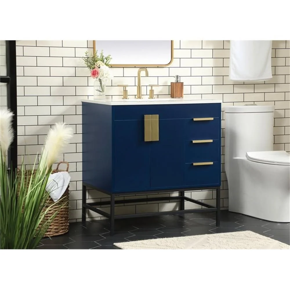 Elegant Kitchen and Bath 32 Inch Single Bathroom Vanity In Green