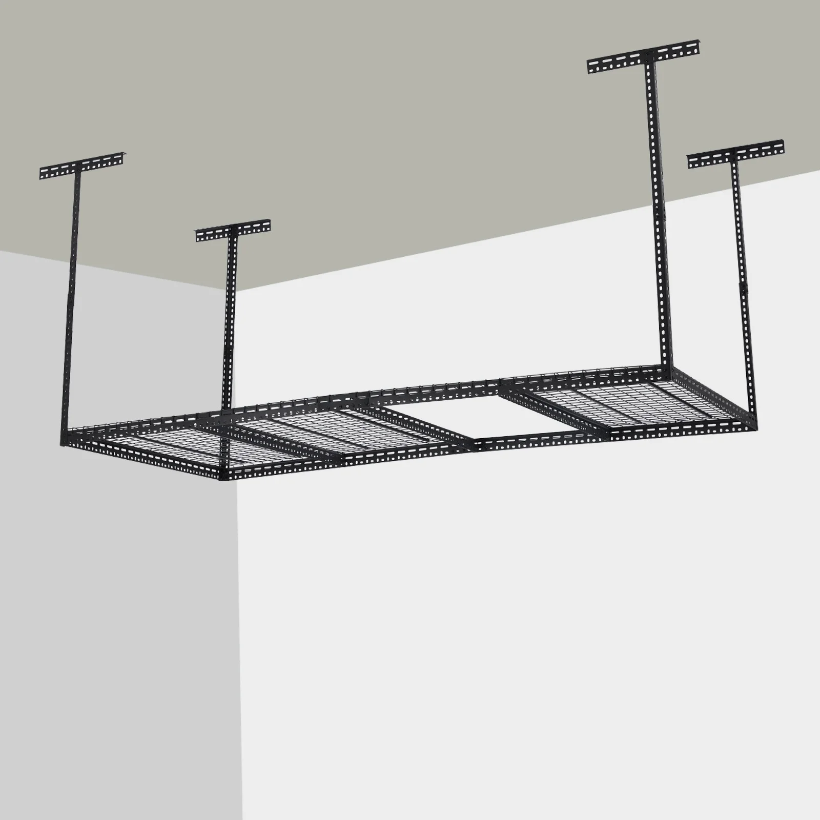 4x6 Overhead Garage Storage Rack -C Heavy Duty Metal Ceiling Shelving, Adjustable Organization System for Garage -C 330lb Capacity, Easy Install, Space-Saving Overhead Storage