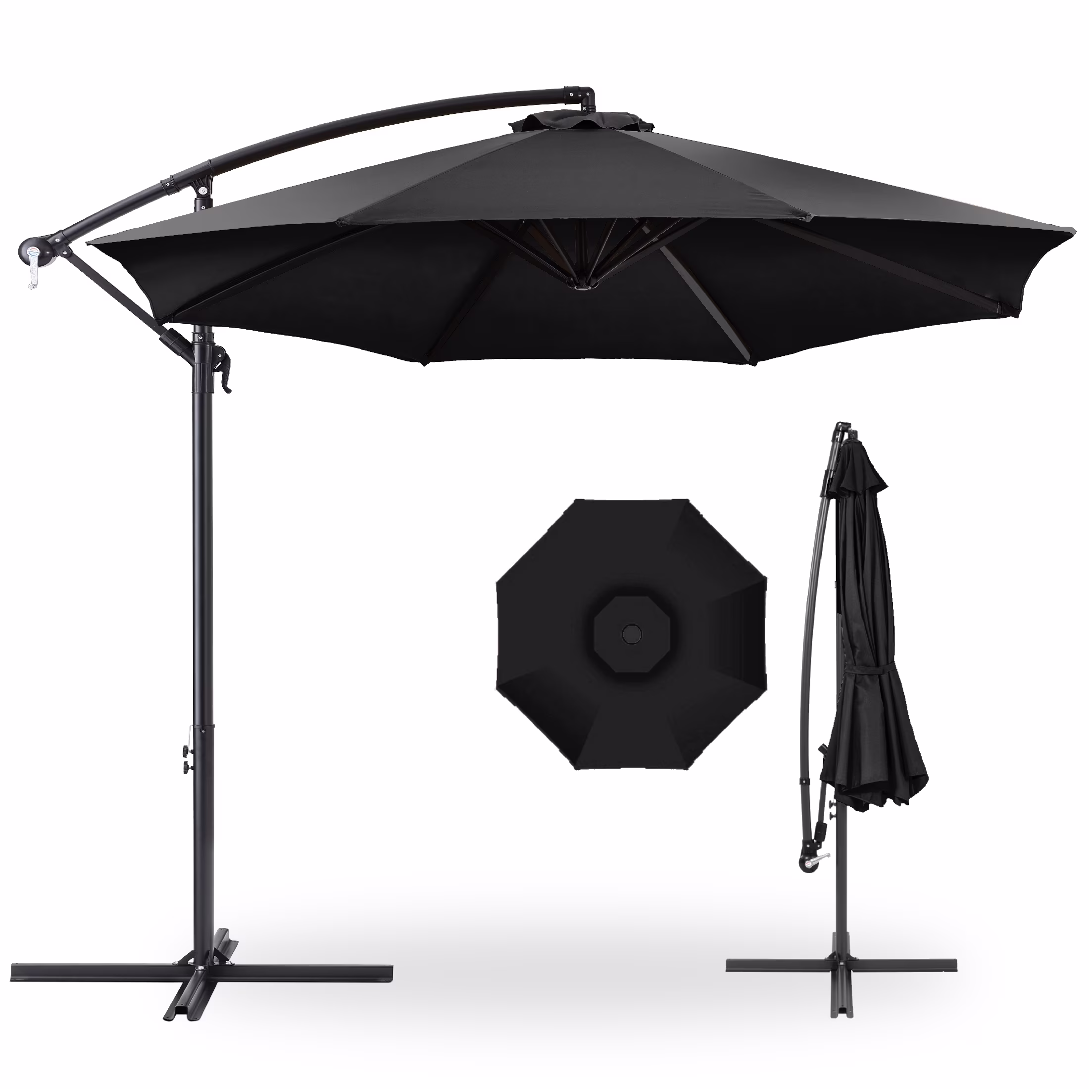 Best Choice Products 10ft Offset Hanging Outdoor Market Patio Umbrella w/ Easy Tilt Adjustment - Tan