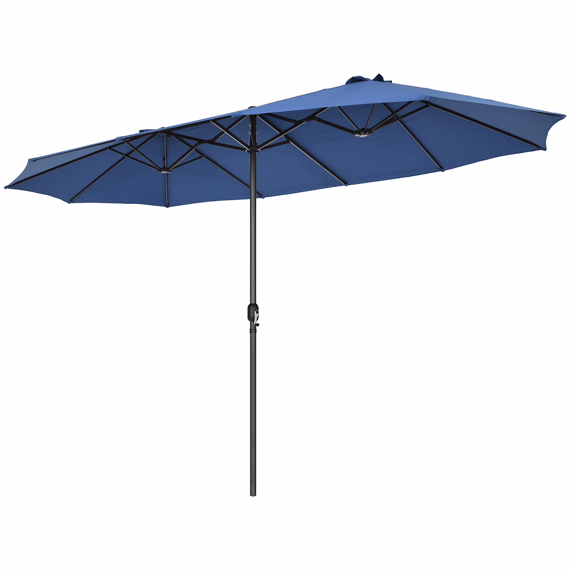 Costway 15ft Beige Patio Double-Sided Umbrella, Crank Lift