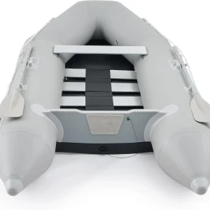 CREWORKS 7.5ft Inflatable Dinghy Boat, 2 Person 660lb Transom Sport Tender Boat with Pump Aluminum Oars Floor, Heavy Duty Inflatable Raft Kayak for Adults