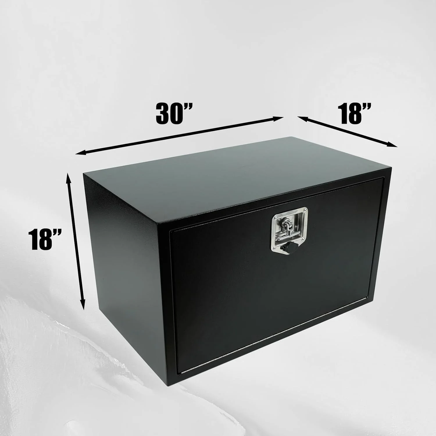 Comfor 26.5 x 12 x 11.8 inch Trailer Tongue Box with Handled-Lock Black Steel Heavy Duty Underbody Truck Box Truck Storage Organizer for Pick Up, Trailer