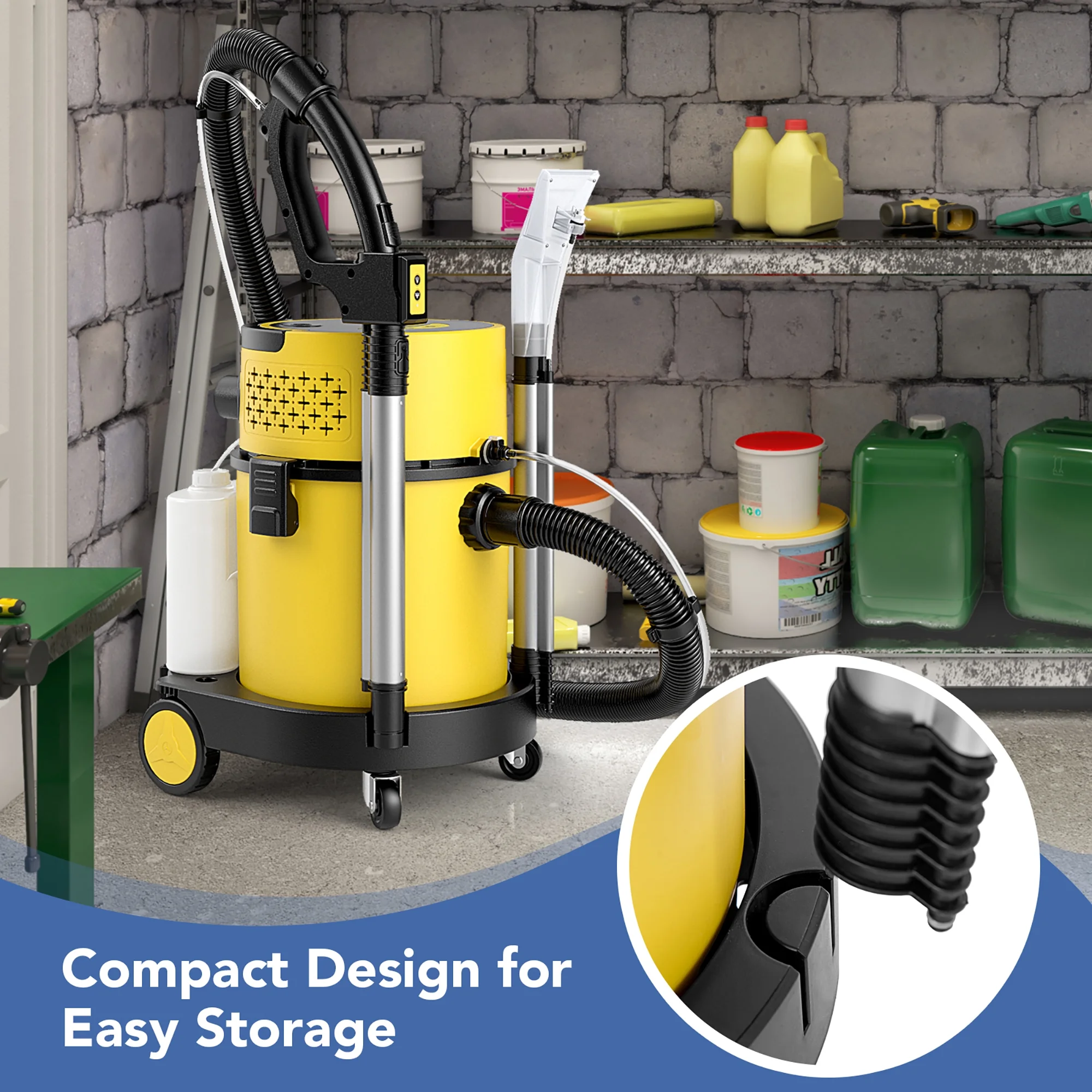 Gymax 4-in-1 Wet Dry Vacuum Cleaner w/ 5.5 Peak HP & 17 KPA Max Suction Attachments