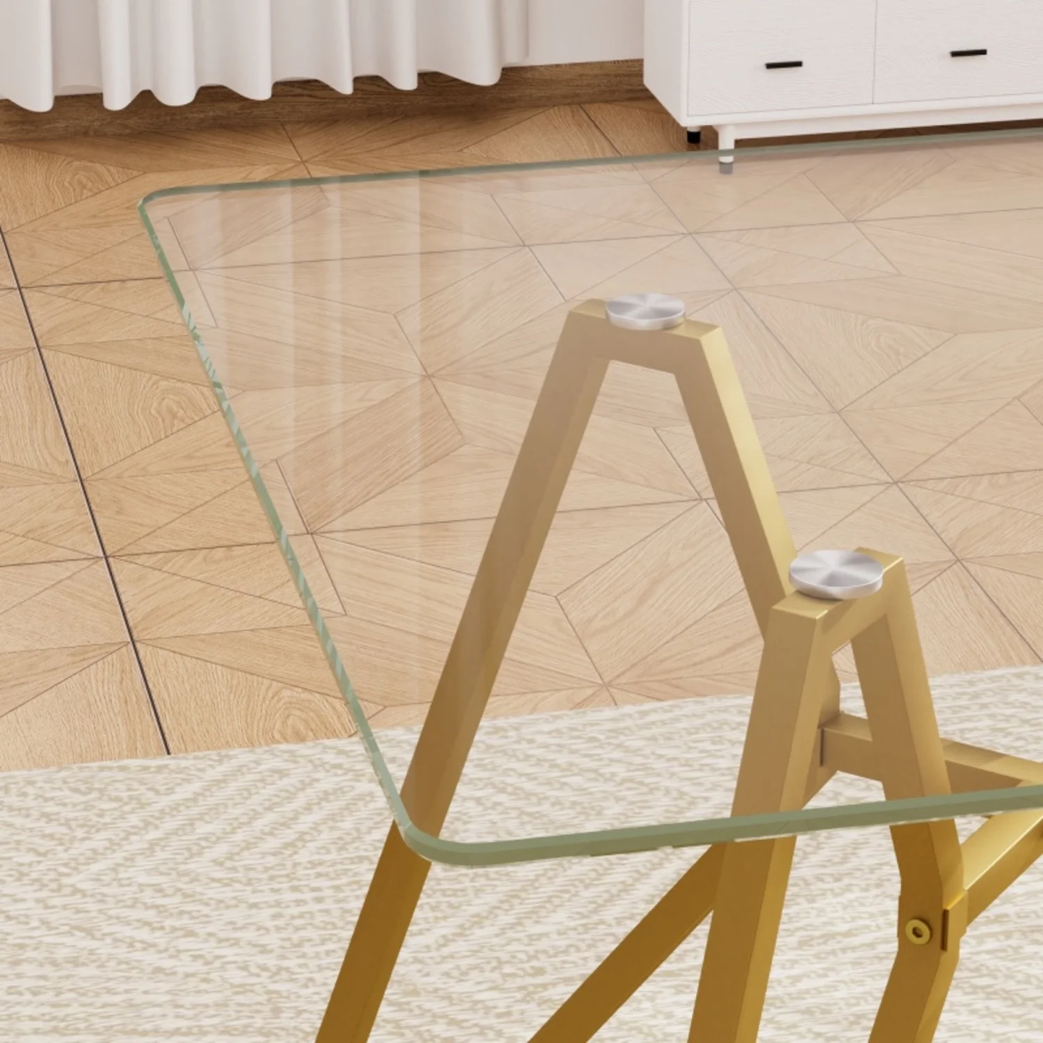 35.4 Inch Square Tempered Glass Dining Table Suitable For 2 To 4 People Space Saving Small Kitchen Dining Table Equipped With Sturdy Metal Table Legs Suitable For Dining Room Living Room Gold