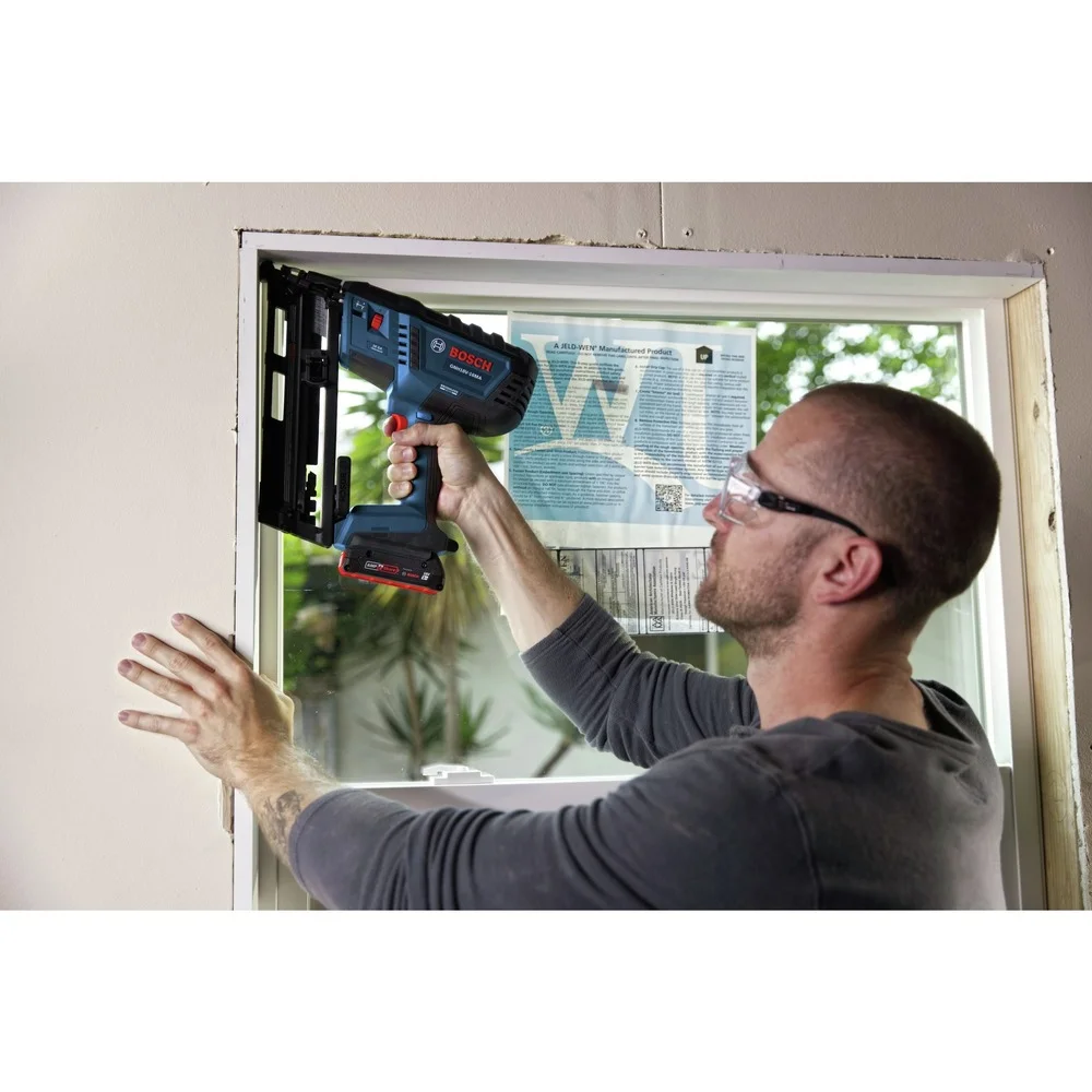Restored Bosch GNH18V-16MAB12-RT 18V Lithium-Ion Brushless 16-Gauge Cordless Angled Finish Nailer Kit (2 Ah) (Refurbished)