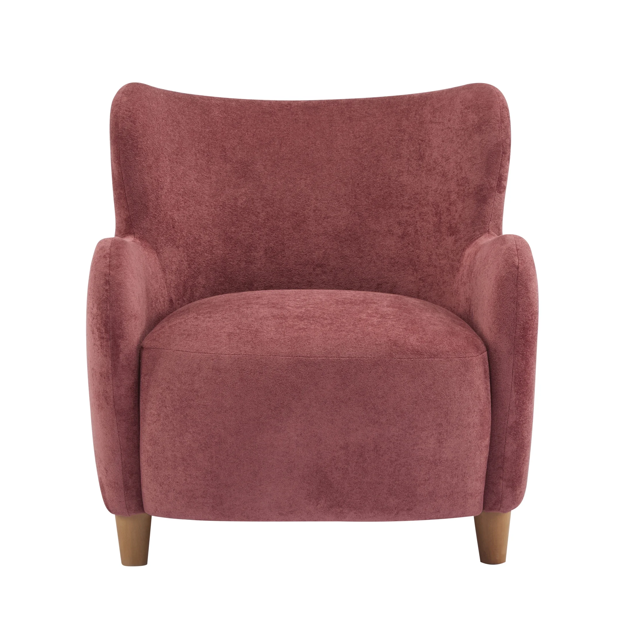 Christopher Knight Home Mid-Century Modern Velvet Wingback Accent Chair with Birch Legs, White