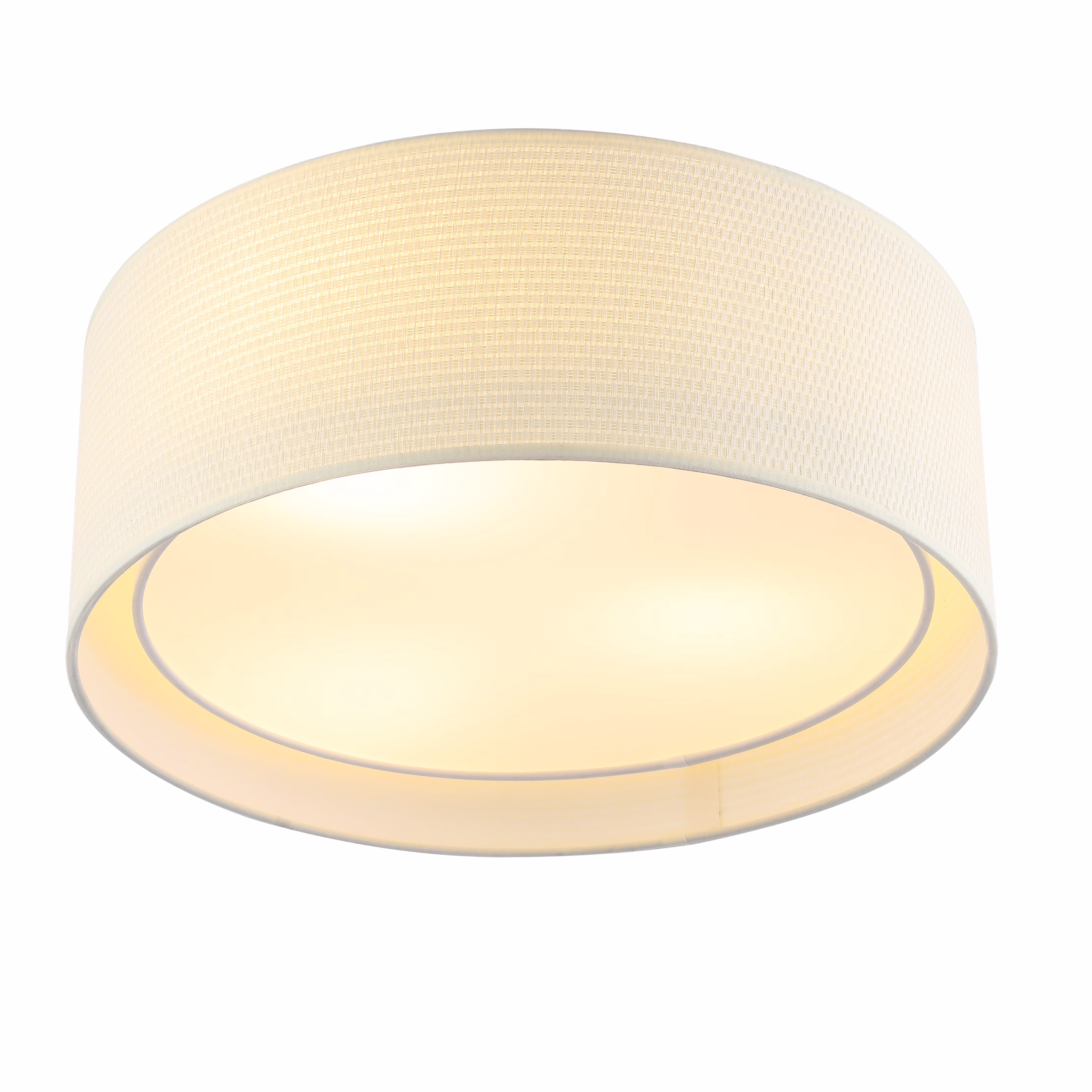 LEDET 15.7 in. Yellow Flush Mount Ceiling Light Rattan Weaving Shade Home Decor Pendant Lighting