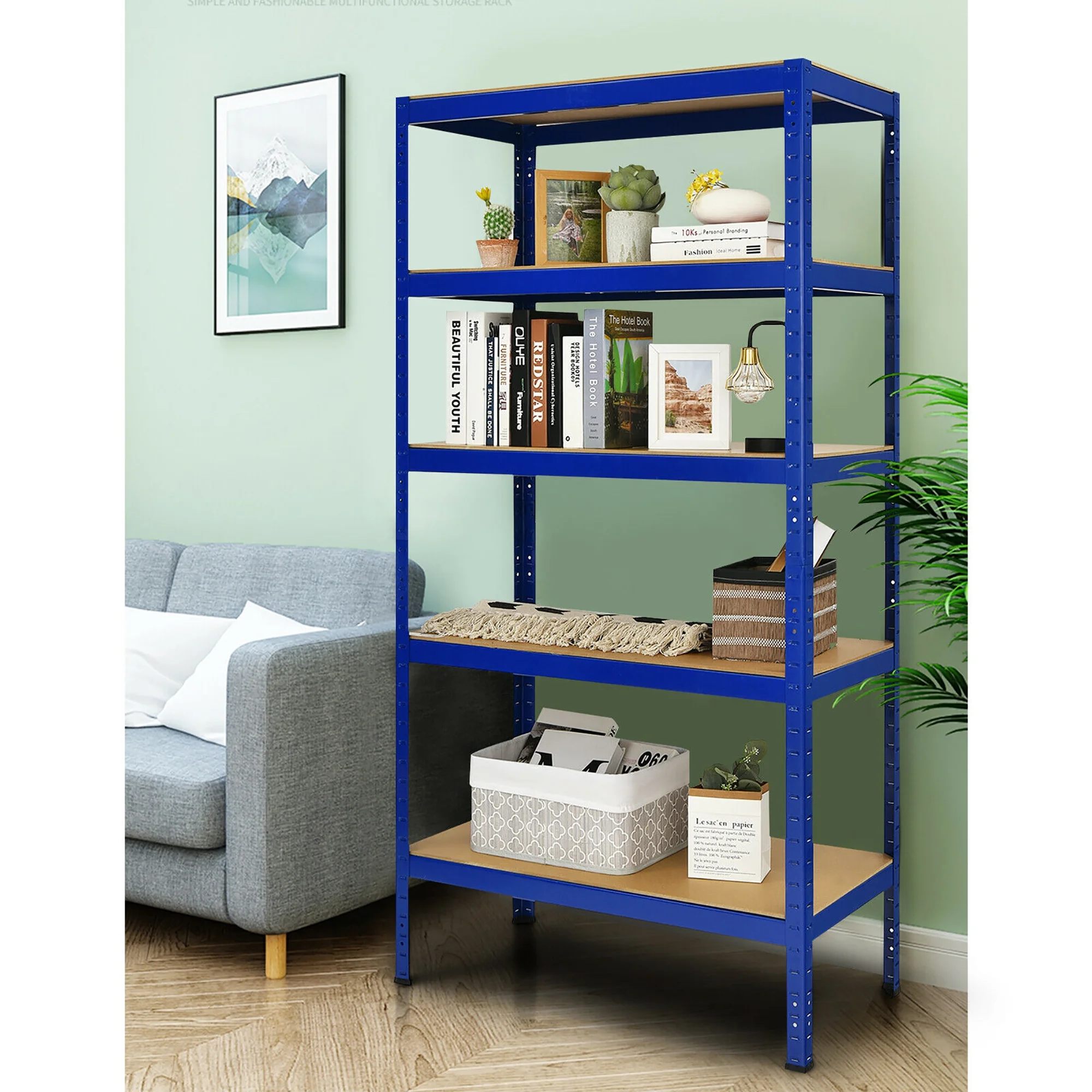 Costway 72'' Heavy Duty Steel 5 Level Garage Shelf Storage Adjustable Shelves Silver
