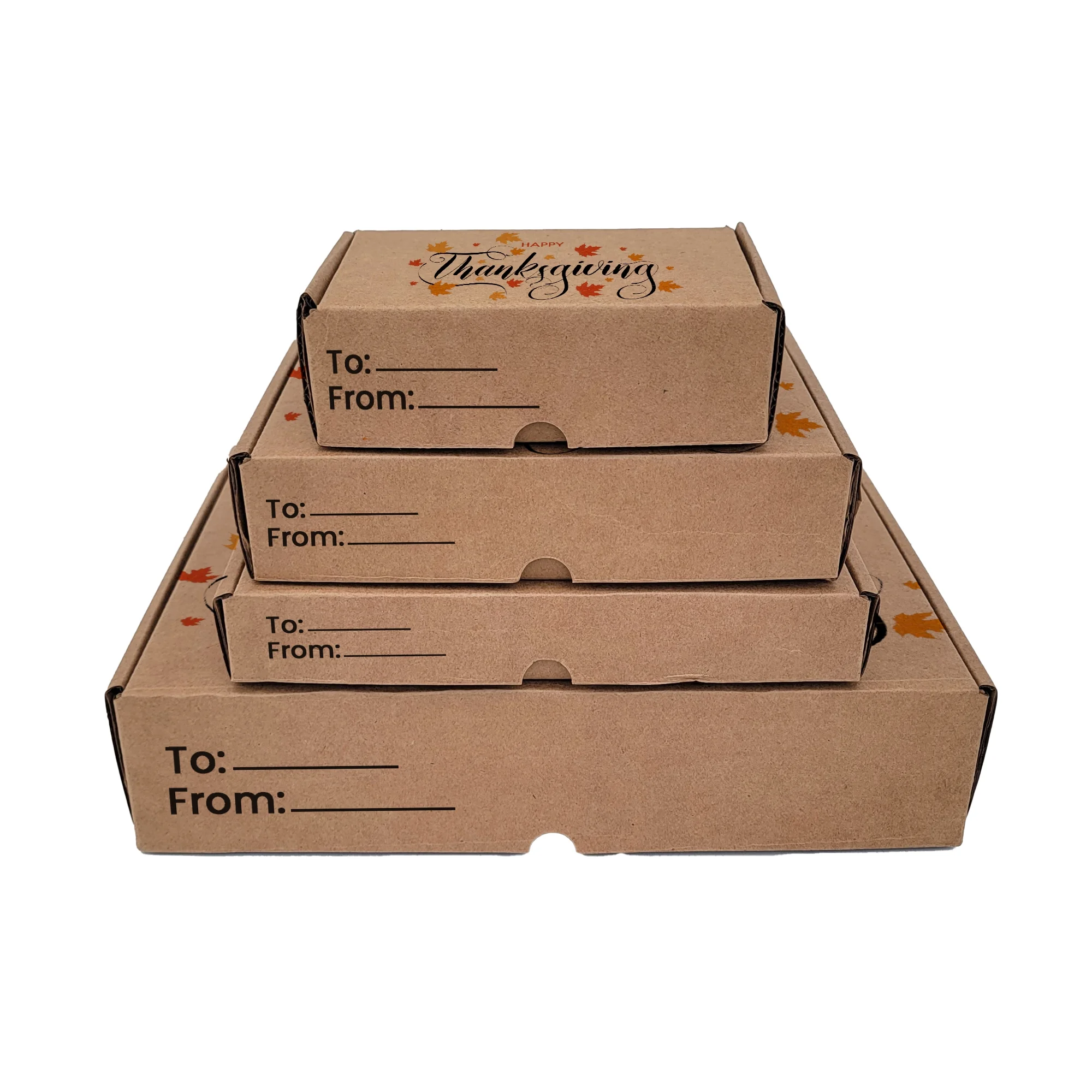 Ucanpack Thanksgiving Mailer Box 7 x 5 x 3" - Maple & Oak Printed Small Christmas Boxes - Holiday Shipping Box Made In USA Holiday Gift Box Gift Shipping Boxes