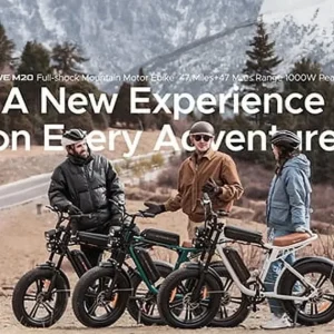 AKEZ Electric Bike for Adults – 1000W 28mph Moped Ebike with 48V 13A Removable Battery, Up to 94 Miles All Terrain Off Road E-Bike with 20*4.0′′ Fat Tire,Full Suspension,7-Speed UL Certified