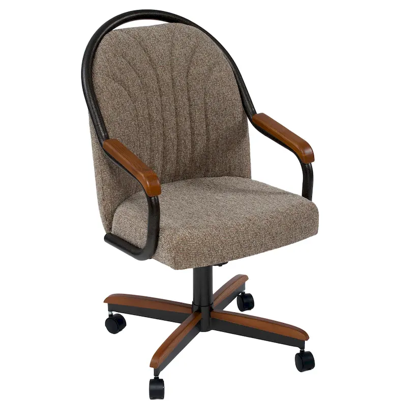Casual Dining Cushion Swivel-and-Tilt Rolling Caster Chair