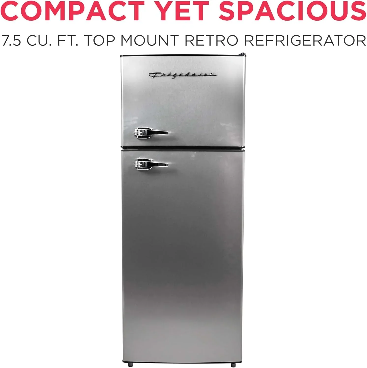 Frigidaire 2 Door Apartment Size Refrigerator Freezer Combo 7.5 cu ft Platinum Series Stainless