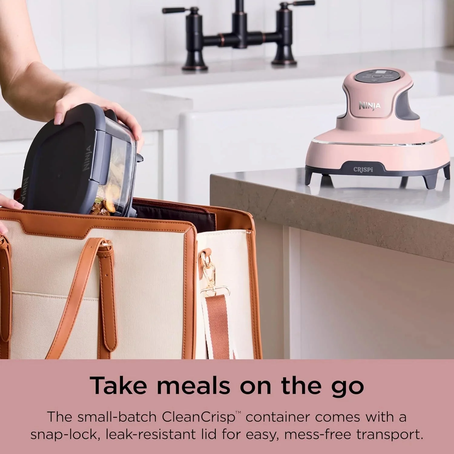 Ninja Crispi 4-in-1 Portable Glass Air Fryer Cooking System, 1500W, 4QT & 6-Cup TempWare Glass Containers with Storage Lids, Microwave, Freezer & Dishwasher Safe