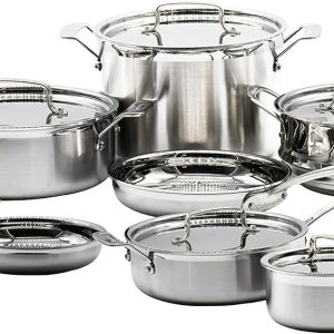 MultiClad Pro Stainless-Steel Cookware 13-Piece Cookware Set, Silver