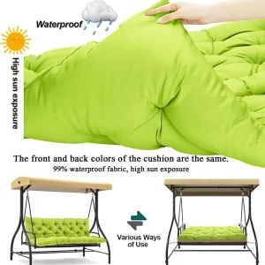 Replacement Cushions for Swing, Waterproof Porch Swing Cushion, 2-3 Seat Outdoor Bench Cushion with Backrest for Patio Furniture Garden Porch Loveseat Glider Pad (Sky Blue 70*40in)